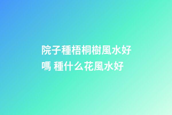 院子種梧桐樹風水好嗎 種什么花風水好